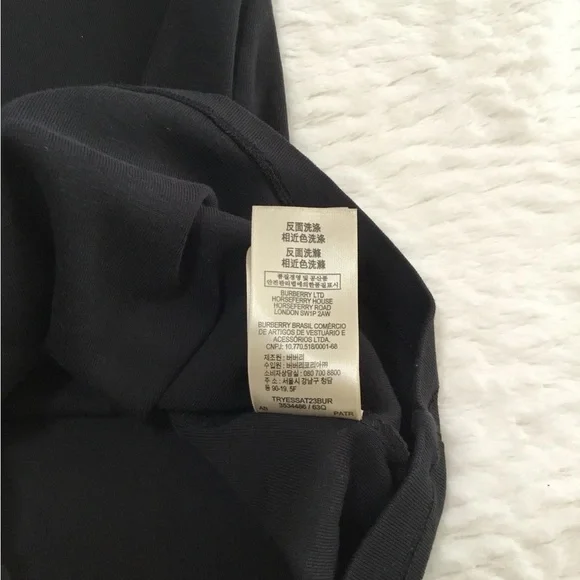 Burberry Brit black cotton t-shirt featuring 3/4 sleeves size large - Picture 11 of 11